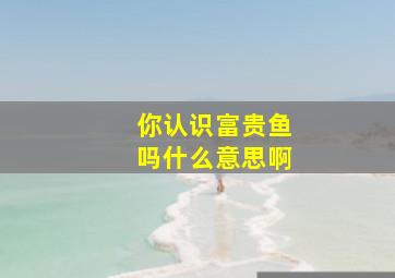 你认识富贵鱼吗什么意思啊