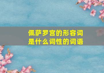 佩萨罗宫的形容词是什么词性的词语