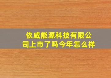 依威能源科技有限公司上市了吗今年怎么样