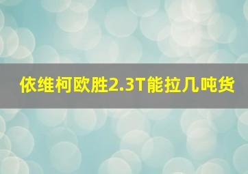 依维柯欧胜2.3T能拉几吨货