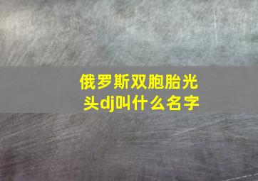 俄罗斯双胞胎光头dj叫什么名字