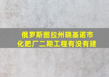 俄罗斯图拉州晓基诺市化肥厂二期工程有没有建