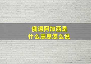 俄语阿加西是什么意思怎么说