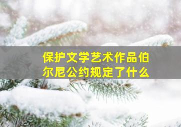 保护文学艺术作品伯尔尼公约规定了什么