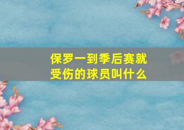 保罗一到季后赛就受伤的球员叫什么