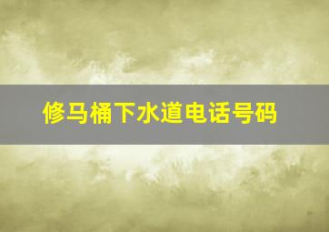 修马桶下水道电话号码