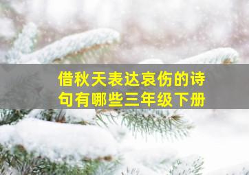 借秋天表达哀伤的诗句有哪些三年级下册