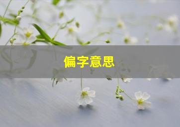 偏字意思