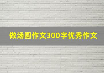 做汤圆作文300字优秀作文