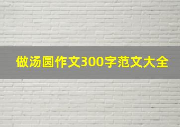 做汤圆作文300字范文大全