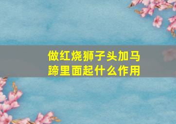 做红烧狮子头加马蹄里面起什么作用