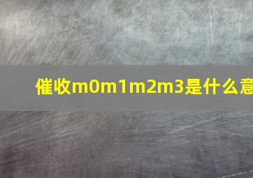 催收m0m1m2m3是什么意思