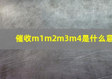 催收m1m2m3m4是什么意思