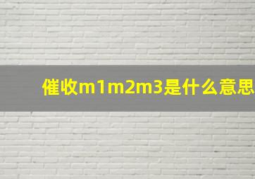 催收m1m2m3是什么意思