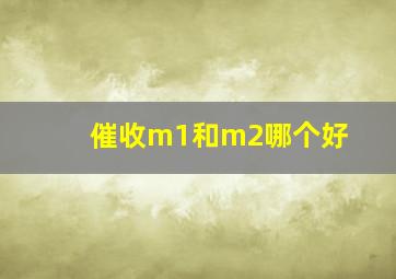 催收m1和m2哪个好