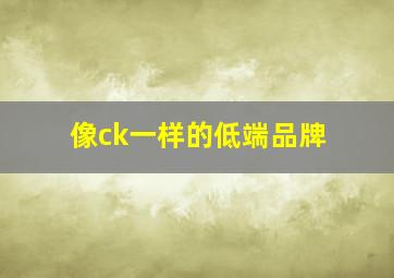 像ck一样的低端品牌