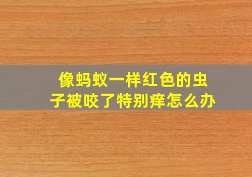 像蚂蚁一样红色的虫子被咬了特别痒怎么办