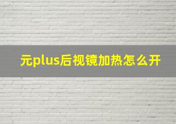 元plus后视镜加热怎么开