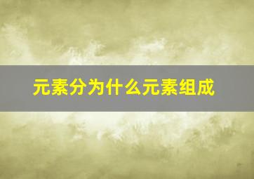 元素分为什么元素组成