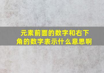 元素前面的数字和右下角的数字表示什么意思啊