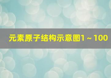 元素原子结构示意图1～100