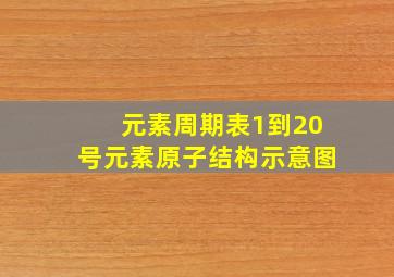 元素周期表1到20号元素原子结构示意图