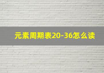 元素周期表20-36怎么读