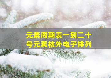 元素周期表一到二十号元素核外电子排列