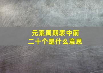 元素周期表中前二十个是什么意思