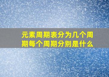 元素周期表分为几个周期每个周期分别是什么