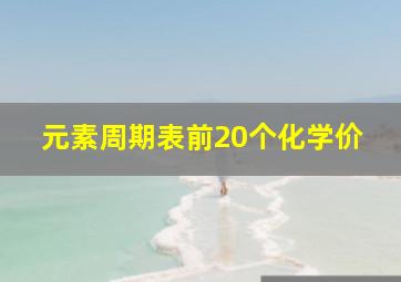 元素周期表前20个化学价