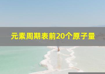 元素周期表前20个原子量