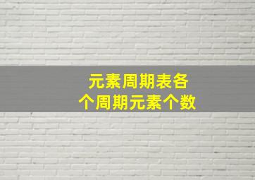 元素周期表各个周期元素个数