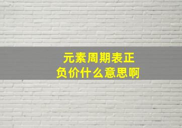 元素周期表正负价什么意思啊