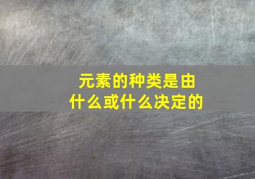 元素的种类是由什么或什么决定的