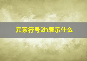 元素符号2h表示什么