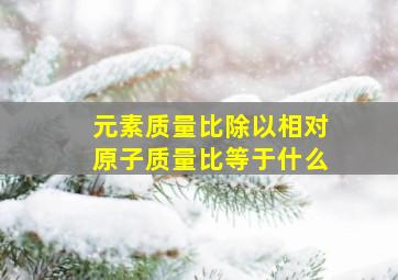 元素质量比除以相对原子质量比等于什么