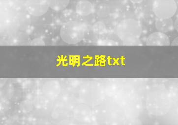 光明之路txt