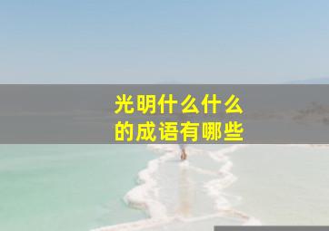 光明什么什么的成语有哪些