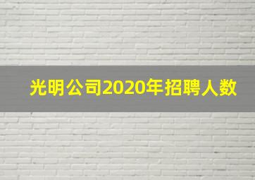 光明公司2020年招聘人数