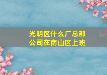 光明区什么厂总部公司在南山区上班