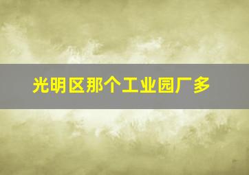 光明区那个工业园厂多