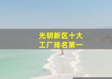 光明新区十大工厂排名第一