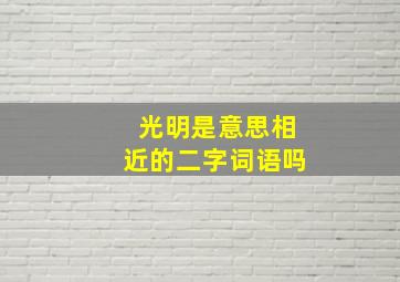 光明是意思相近的二字词语吗