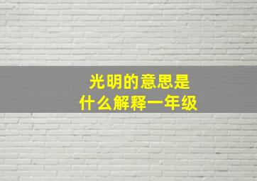 光明的意思是什么解释一年级