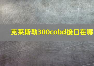 克莱斯勒300cobd接口在哪