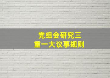 党组会研究三重一大议事规则