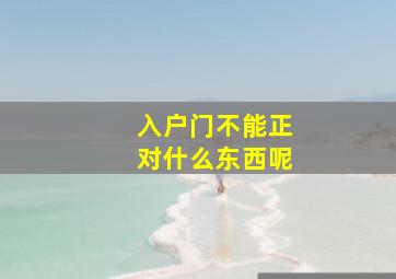 入户门不能正对什么东西呢