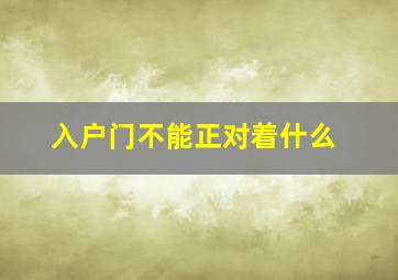 入户门不能正对着什么