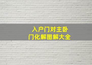 入户门对主卧门化解图解大全